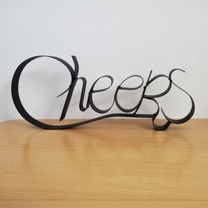 Cheers standing metal sign